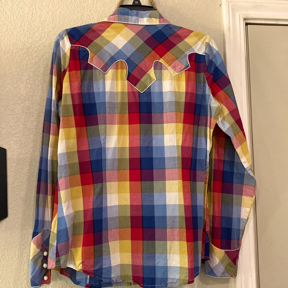 Plaid Pearl Snap Western Rodeo Shirt - Picture 3 of 3